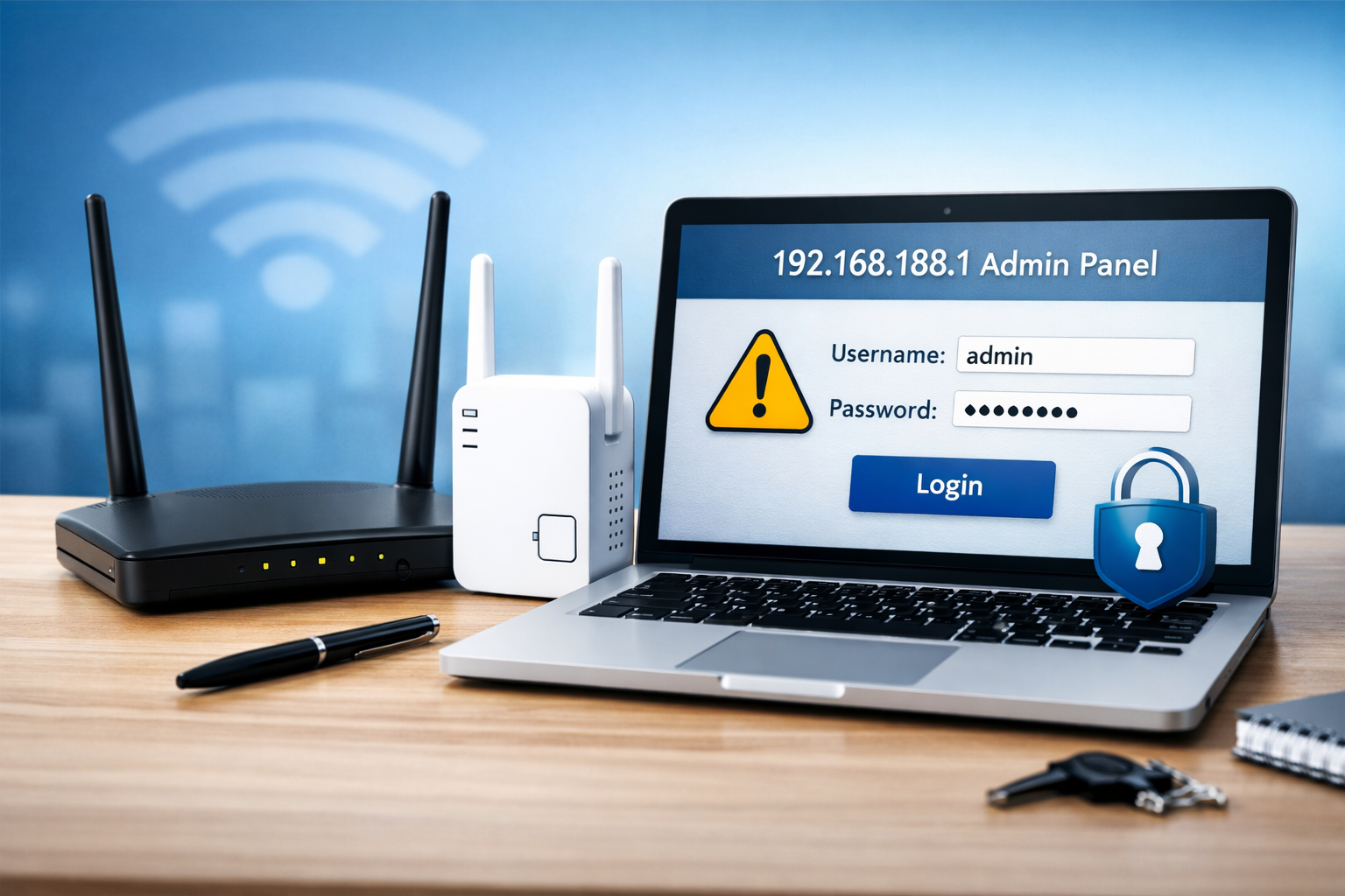 192.168.188.1 admin panel change WiFi password and SSID